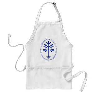 Apron with Blue Solid Sapling Seal