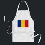 Apron with Flag of Romania<br><div class="desc">Add a touch of Romanian pride to your cooking experience with our exclusive apron featuring the flag of Romania! Crafted with meticulous attention to detail, this apron is more than just a functional kitchen accessory; it’s a celebration of Romania’s culinary heritage and cultural pride. The vibrant design prominently displays the...</div>