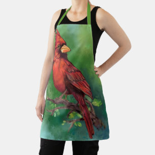 Apron with Northern Red Cardinal Bird