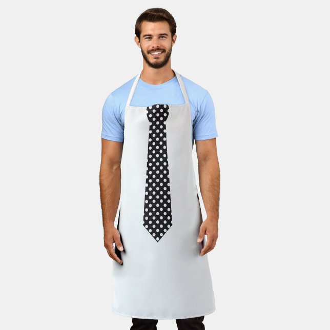 Apron With Polka Dot Tie Fun Barbecue  Apron (Worn)
