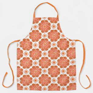 Apron with red and orange Medallions 