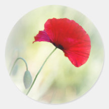 Apron with red poppy "Be happy!"