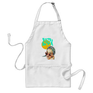 Apron with Retro Diva Stylish Red Sunglasses Lady