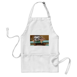 Apron with Sloth, medium length 3 pockets