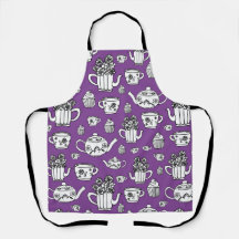 apron with vectorial Garden Tea Party elements