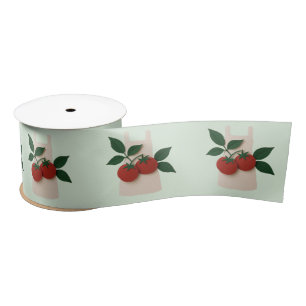 Aprons & Tomatoes Gift Ribbon — Foodie Lovers  Satin Ribbon
