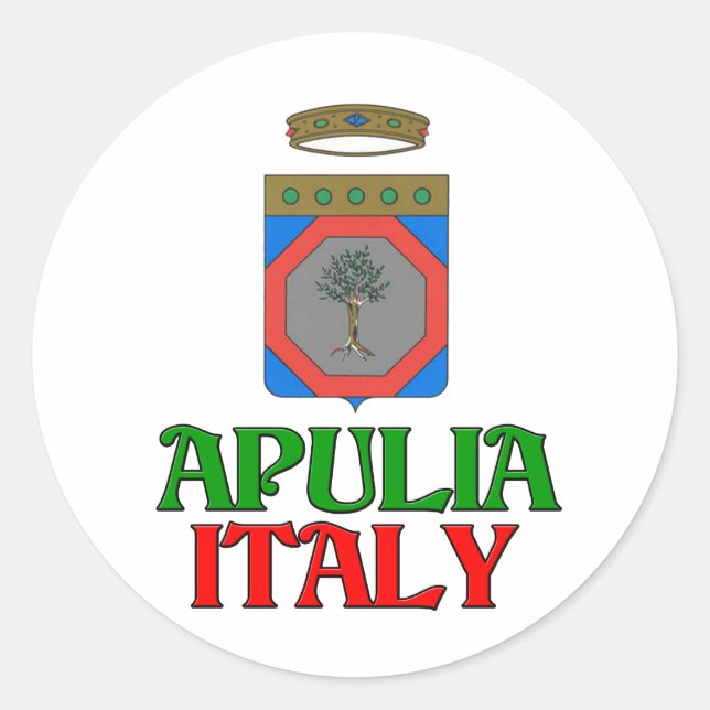 Apulia Italy Classic Round Sticker (Front)