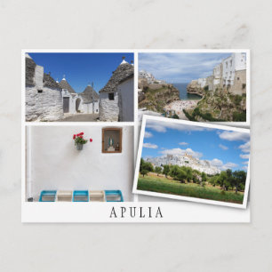 Apulia landscapes collage with loose image postcard