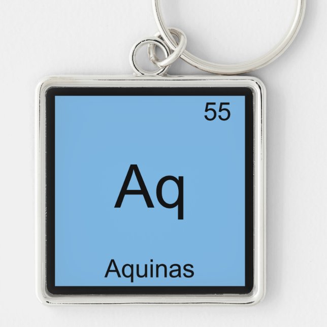 Aq - Aquinas Funny Element Chemistry Symbol Tee Key Ring (Front)