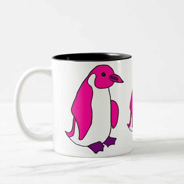 AQ- Pink Penguin Cartoon Mug (Left)