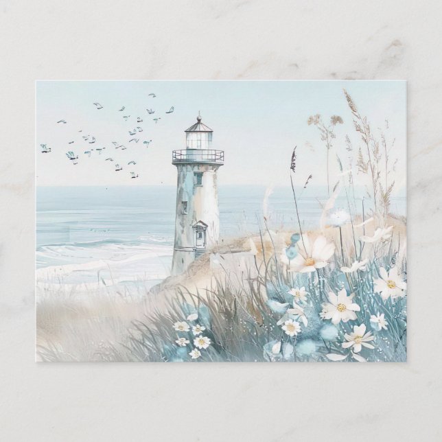 Aqaurell Illustration Beach landscape pastell Postcard (Front)