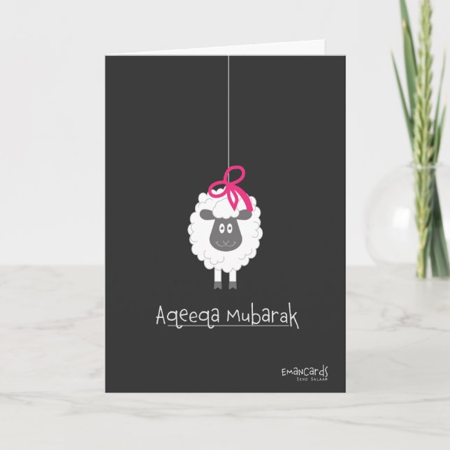 Aqeeqa Mubarak - Cute Sheep for Girl Card (Front)