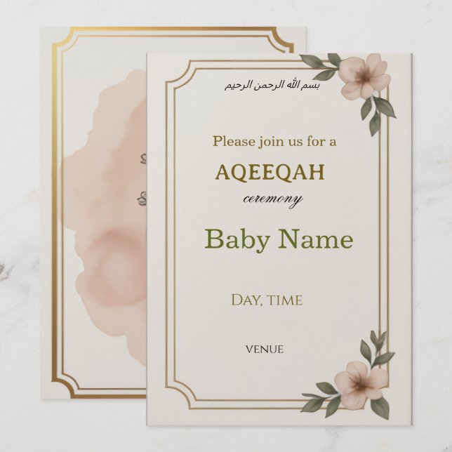 AQEEQAH Invitation card (Front/Back)