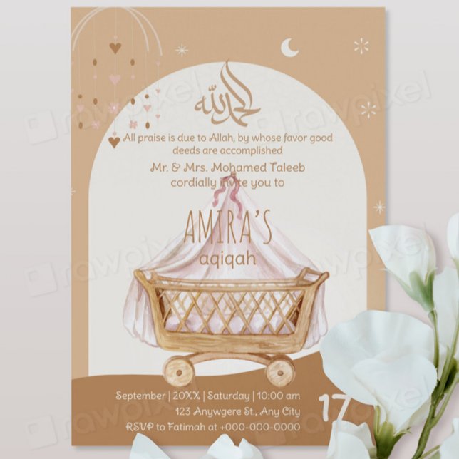 Aqiqah Invitation Baby Naming Ceremony Personalise (Creator Uploaded)