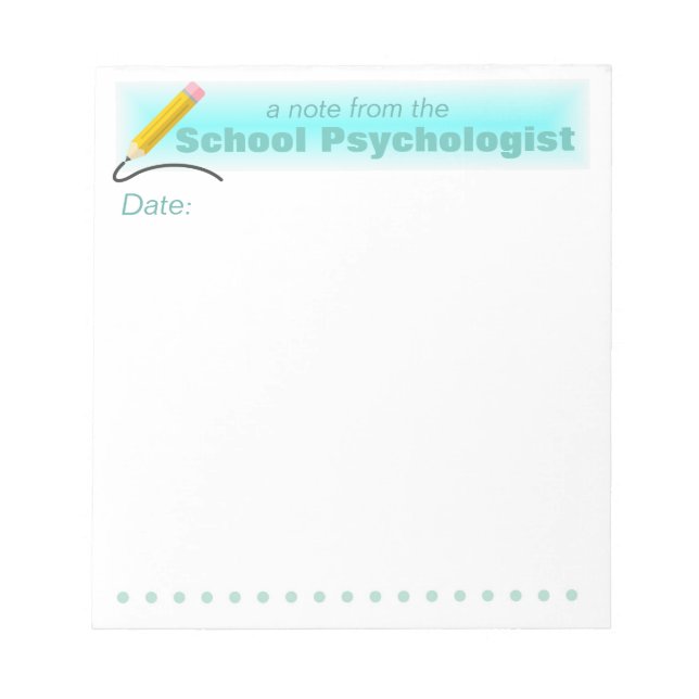 Aqua Accents School Psychologist's Note Pad (Front)