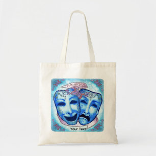 Aqua Actor Masks Tote Bag