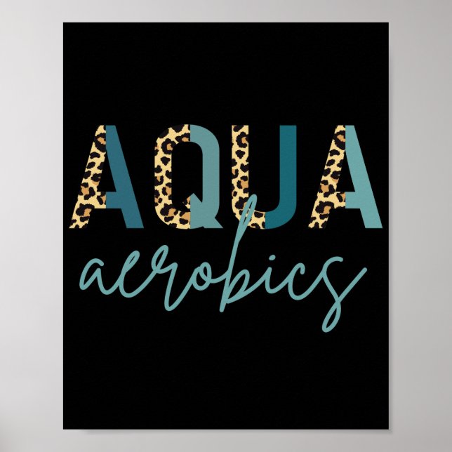 Aqua Aerobics Cheetah print Aqua aerobics gifts (Front)