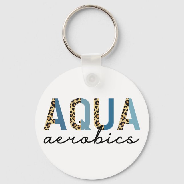 Aqua Aerobics Cheetah print Water aerobics gifts Key Ring (Front)