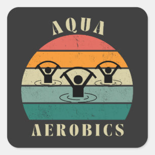 aqua aerobics square sticker