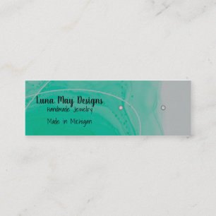 Aqua Alcohol Ink Jewellery Display Business Card