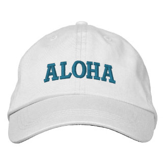 Aqua Aloha Embroidered Hat