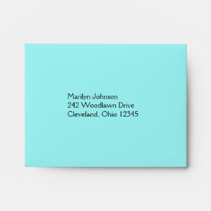 Aqua and Black Envelope for RSVP Card