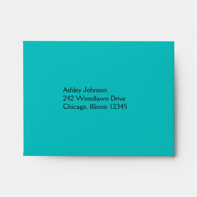 Aqua and Black Envelope for RSVP Card (Front)