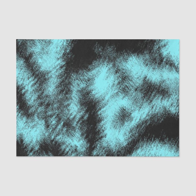 Aqua and Black Modern Art Tissue Paper (Front)