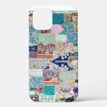 Aqua and Blue Quilt Tapestry Design