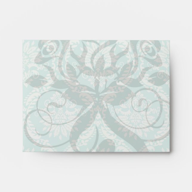 aqua and cream fleur elegant damask envelopes (Front)
