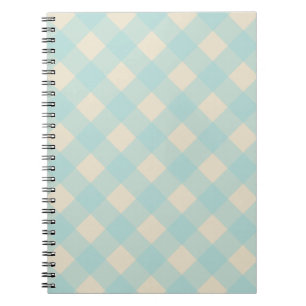 Aqua and Cream Gingham Notebook
