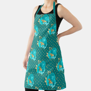 Aqua and Gold Series Design 2 Apron