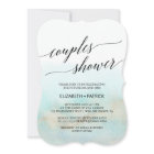 Aqua and Gold Watercolor Beach Couples Shower