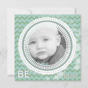 Aqua and Green Your Baby Flat Photo Cards