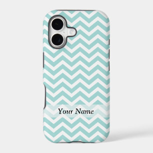 Aqua and grey chevron pattern