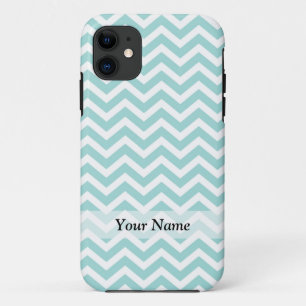 Aqua and grey chevron pattern Case-Mate iPhone case