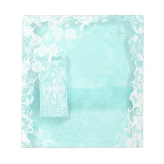 Aqua and Lace Junk Journal Notepad
