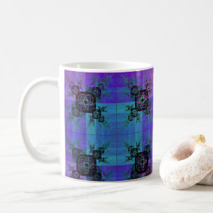 Aqua and Lilac Fractal Joy Coffee Mug