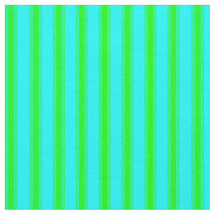 Aqua and Lime Coloured Stripes Fabric