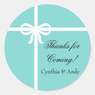 Aqua and Ribbon Favour Stickers