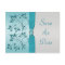 Aqua and Silver Quinceanera Save the Date Card