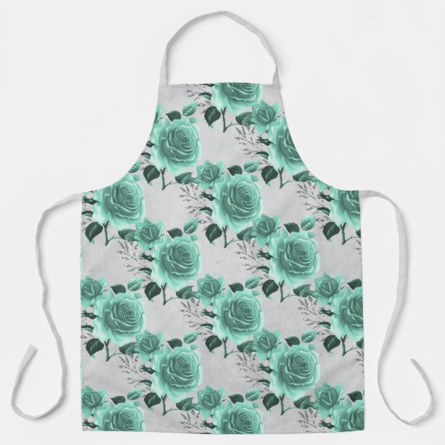 Aqua and Silver Series Design 10 Apron (Front)