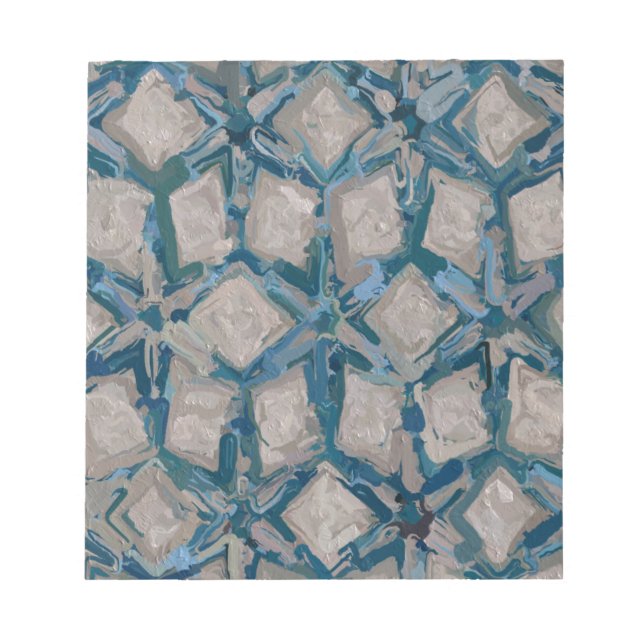 Aqua and Taupe Glaze #8295 Notepad (Front)