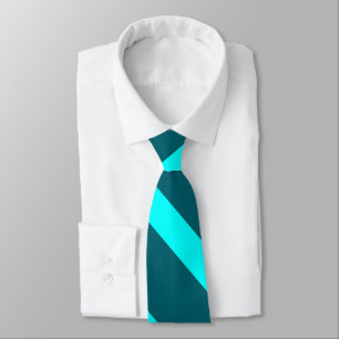 Aqua and Teal Broad University Stripe Tie