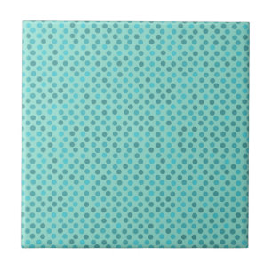 aqua and turquoise dots tile
