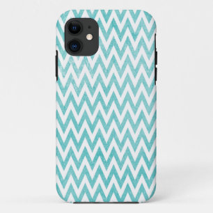 Aqua and White Chevron Case-Mate iPhone Case