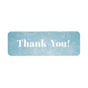 Aqua and White Flowers Thank-You! Sticker