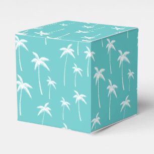 Aqua and White Palm Trees Favour Box