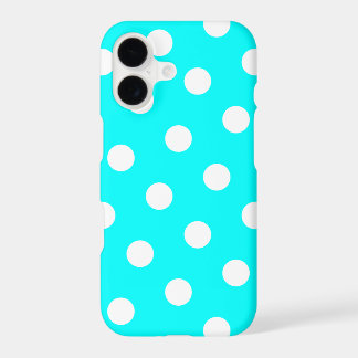 Aqua and White Polka Dot Pattern