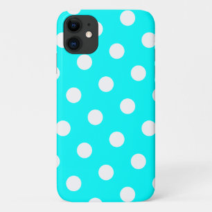 Aqua and White Polka Dot Pattern Case-Mate iPhone Case